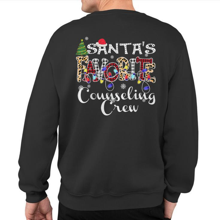 Merry Christmas Santa's Favorite Counseling Crew Sweatshirt Back Print
