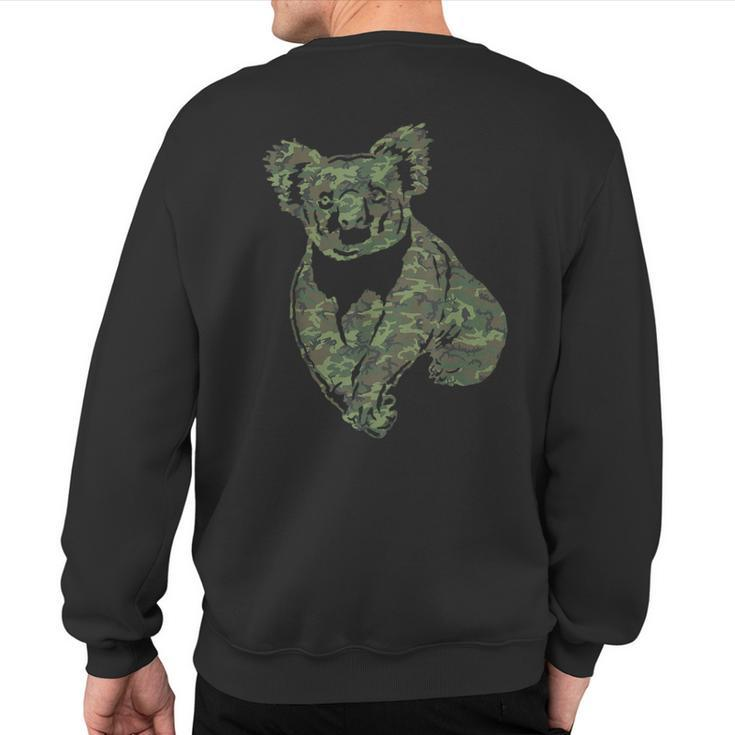 Military Koala Camo Print Us Bear Animal Veteran Men Sweatshirt Back Print