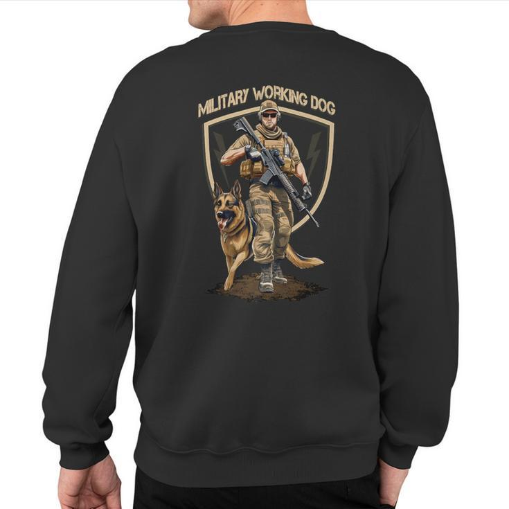 Military Working Dog K9 And Soldier Sweatshirt Back Print