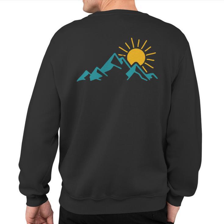 Mountain Hiking Rock Climbing Camping Outdoor Hiker Camper Sweatshirt Back Print