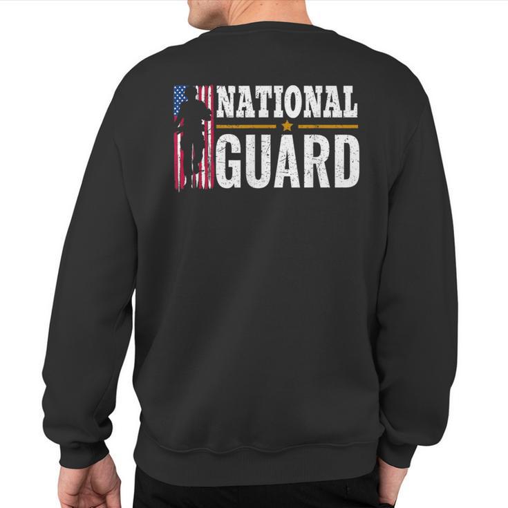 National Guard American Flag Proud Patriotic Sweatshirt Back Print