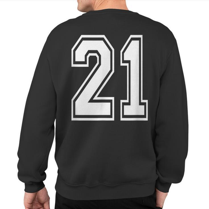 Number 21 Birthday Varsity Sports Team Jersey Sweatshirt Back Print
