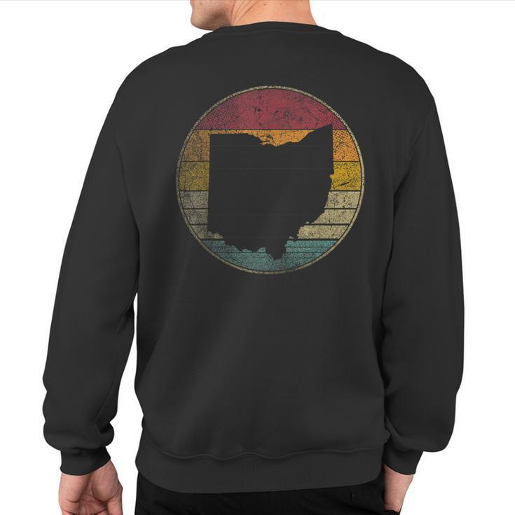 Ohio Vintage Distressed Retro Style Silhouette State Sweatshirt Back Print