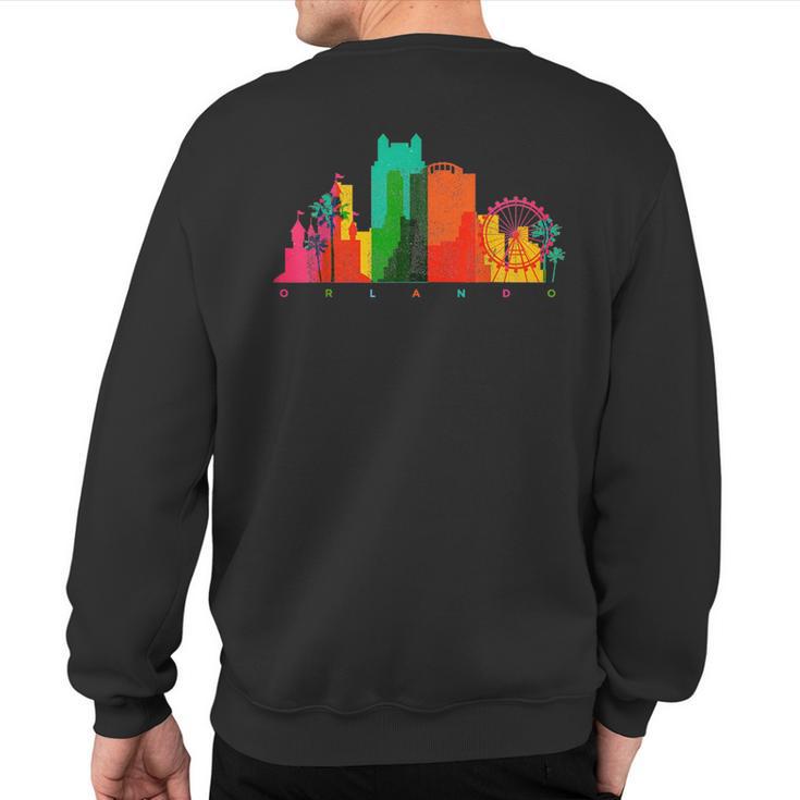 Orlando Skyline Florida Colorful Vintage Orlando Fl Sweatshirt Back Print