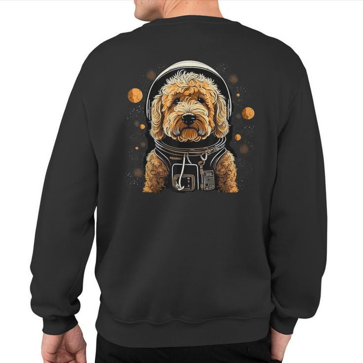 Outer Space Golden Doodle On Galaxy Astronaut Goldendoodle Sweatshirt Back Print