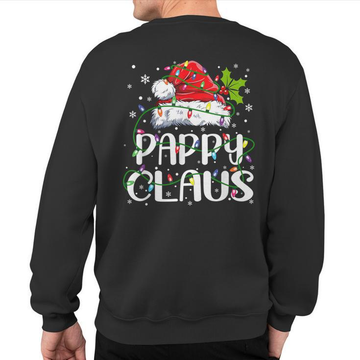 Pappy Claus Christmas Santa Hat Matching Family Xmas Lights Sweatshirt Back Print