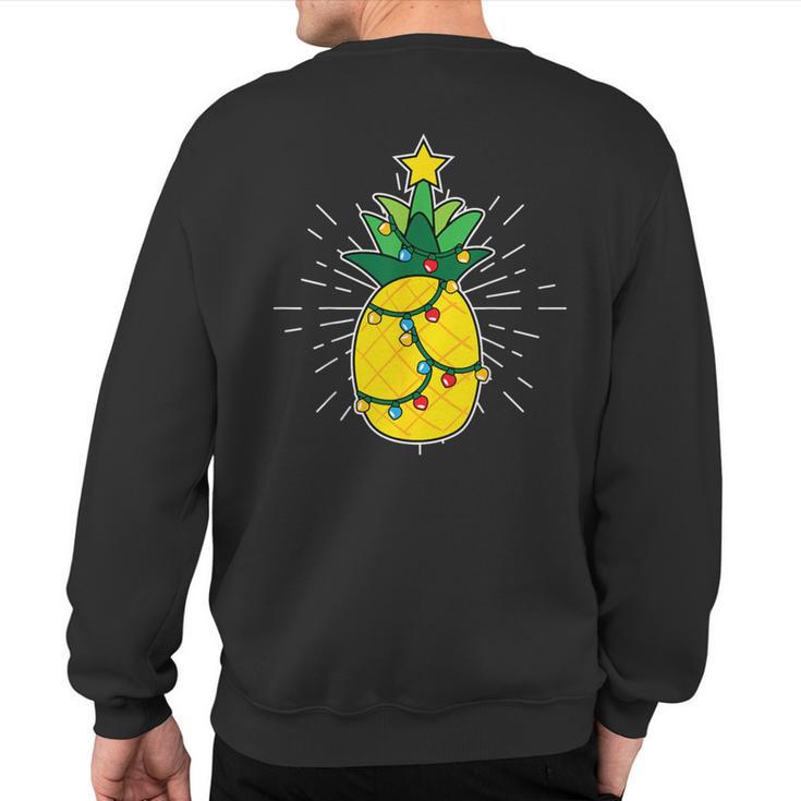 Pineapple X-Mas Tree Light Up Star Cute Christmas Sweatshirt Back Print