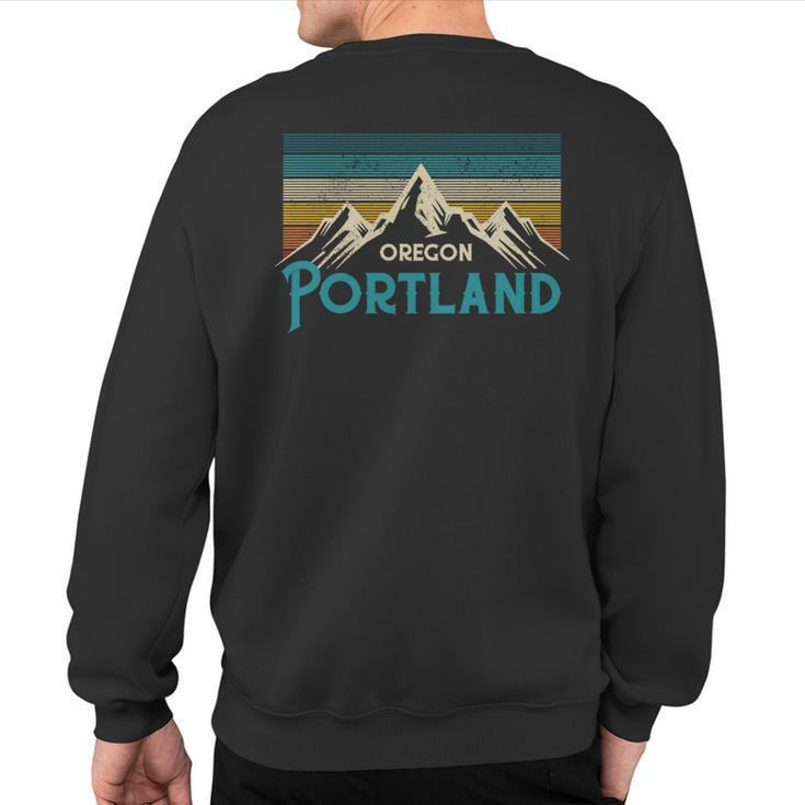 Portland Oregon Vintage Mountains Souvenir Sweatshirt Back Print