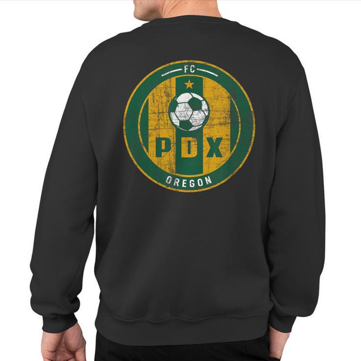 Portland Soccer Jersey Distressed Badge Original Sweatshirt Back Print