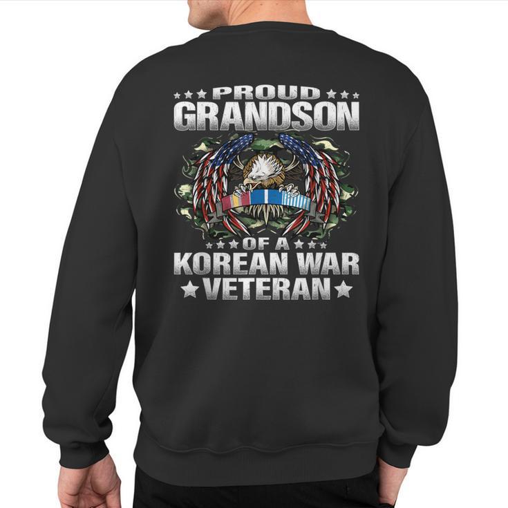 Proud Grandson Of A Korean War Veteran Military Vets Family Sweatshirt Back Print