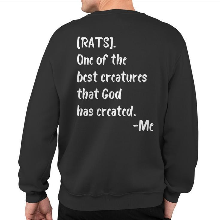 Rats Lover Cute Religious Rat Saying Definition Sweatshirt Back Print