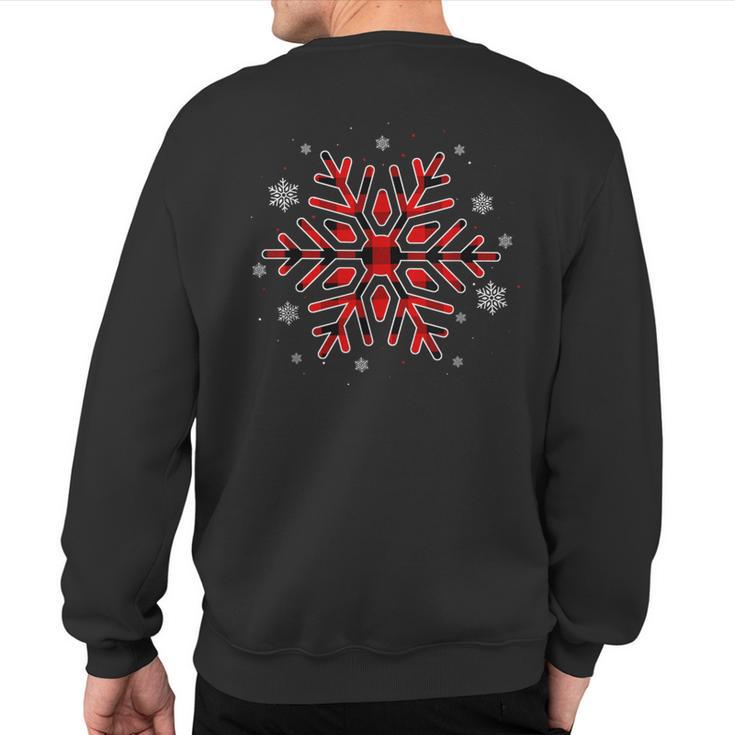 Red Black Plaid Snowflake Lover Matching Family Pajama Sweatshirt Back Print