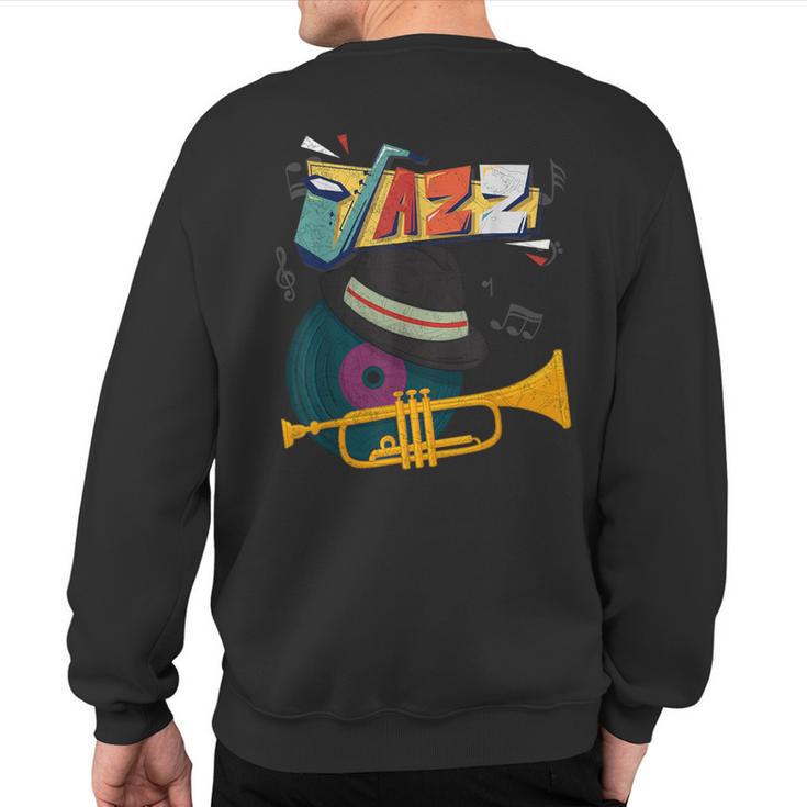 Retro Jazz Trumpets Player Music Festival New Orleans Sweatshirt Back Print