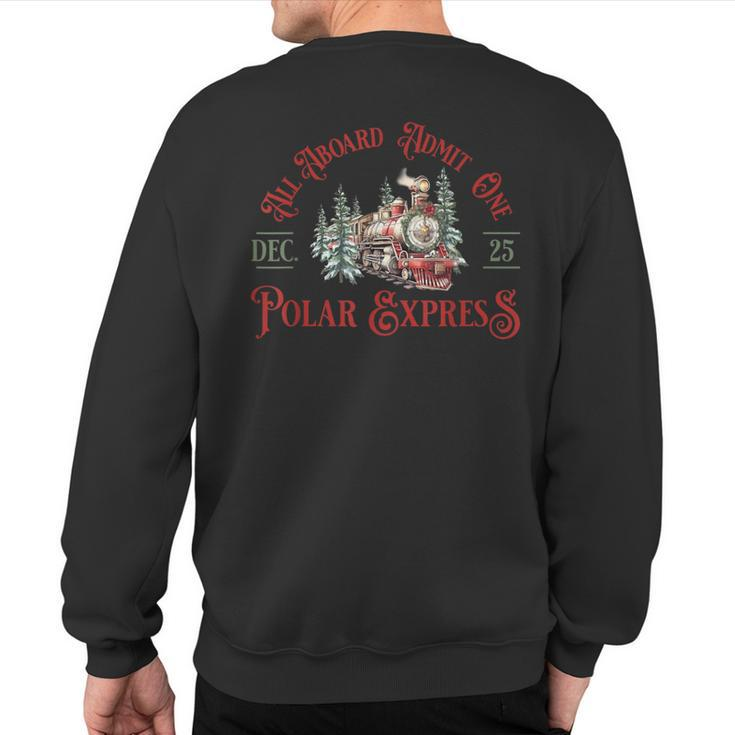 Retro North Pole Polar Express All Abroad Family Matching Sweatshirt Back Print