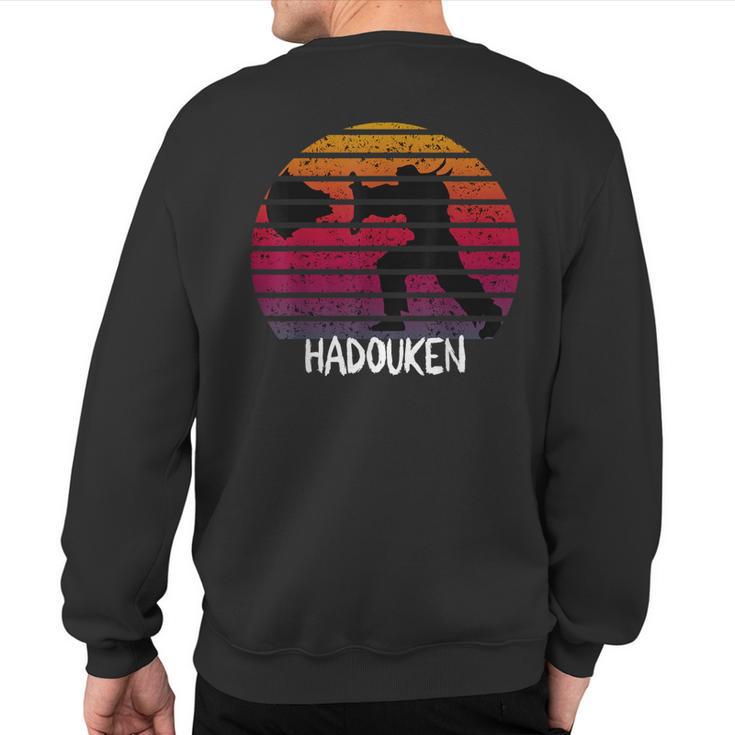 Retro Vintage Hadouken Fighter Sweatshirt Back Print