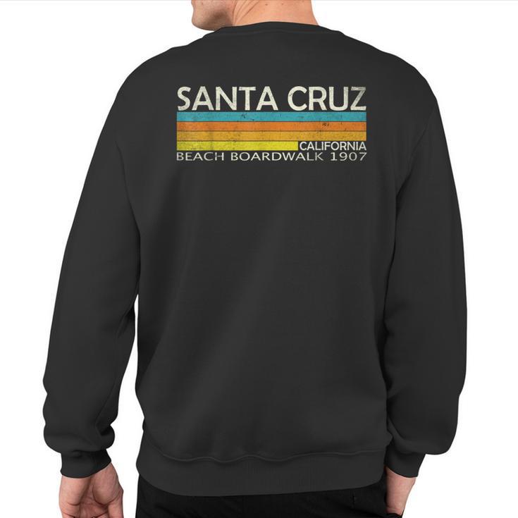 Santa Cruz California Beach Boardwalk Retro Vintage Sweatshirt Back Print