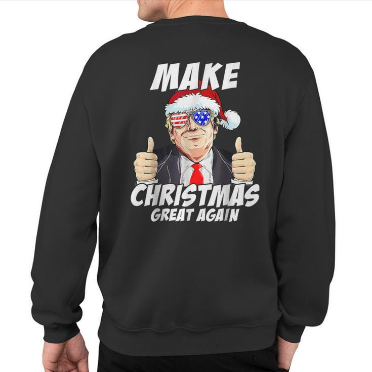 Santa Trump Make Christmas Great Again Family Matching Sweatshirt Back Print