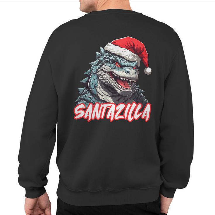 Santazilla Japanese Monster Kaiju Christmas Sweatshirt Back Print