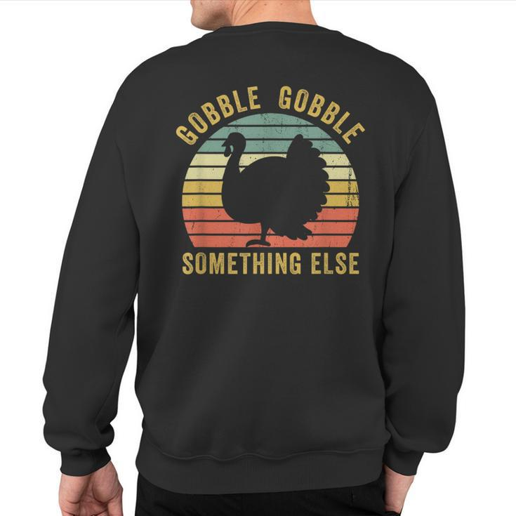 Save A Turkey Thanksgiving Gobble Trot Vintage Vegan Sweatshirt Back Print