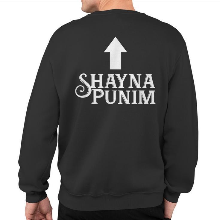 Shayna Punim Jewish With Arrow Sweatshirt Back Print