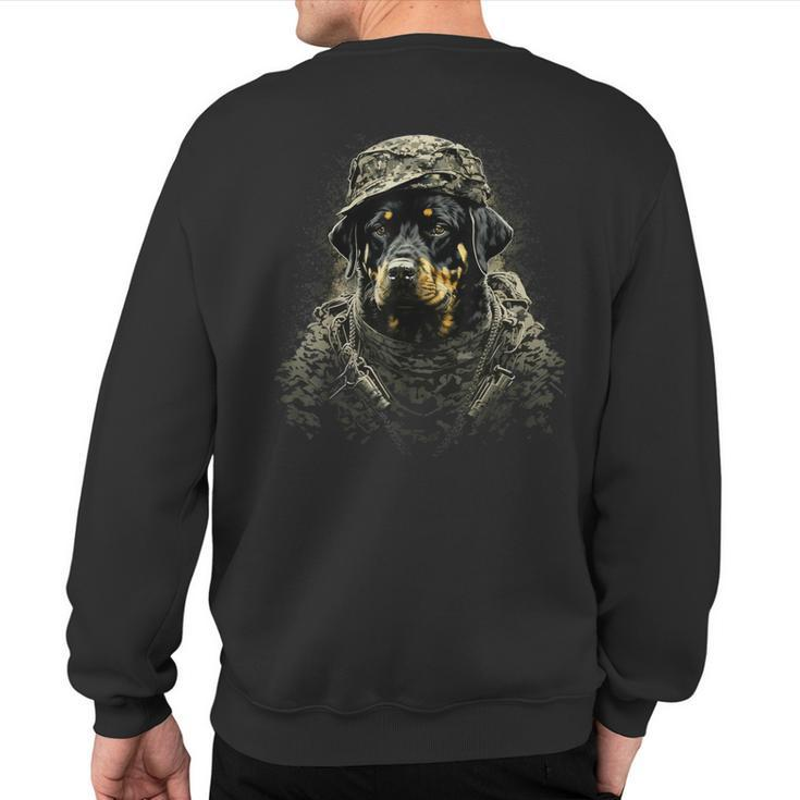 Soldier Rottweiler Army Military Rottweiler Sweatshirt Back Print
