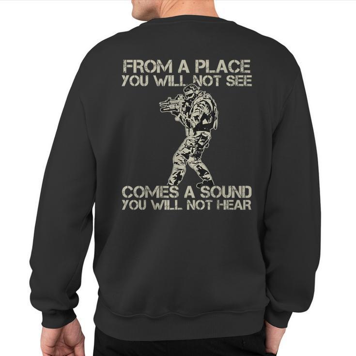 Soldiers Sniper Military Combat Men's Sweatshirt Back Print