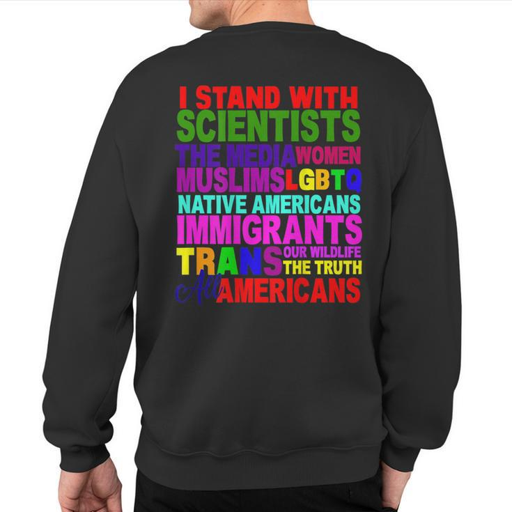 I Stand With Persist Resist Protest March America Usa Sweatshirt Back Print