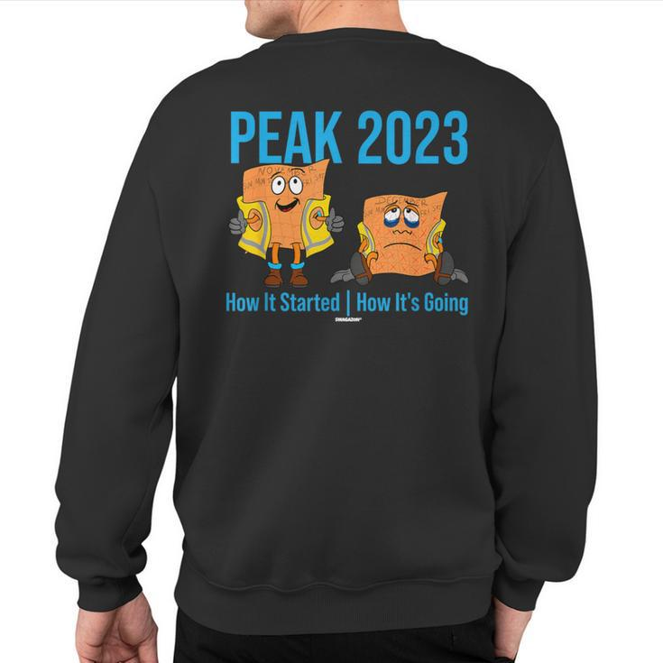 Swagazon Associate Peak 23 How It Started How Its Going Peak Sweatshirt Back Print
