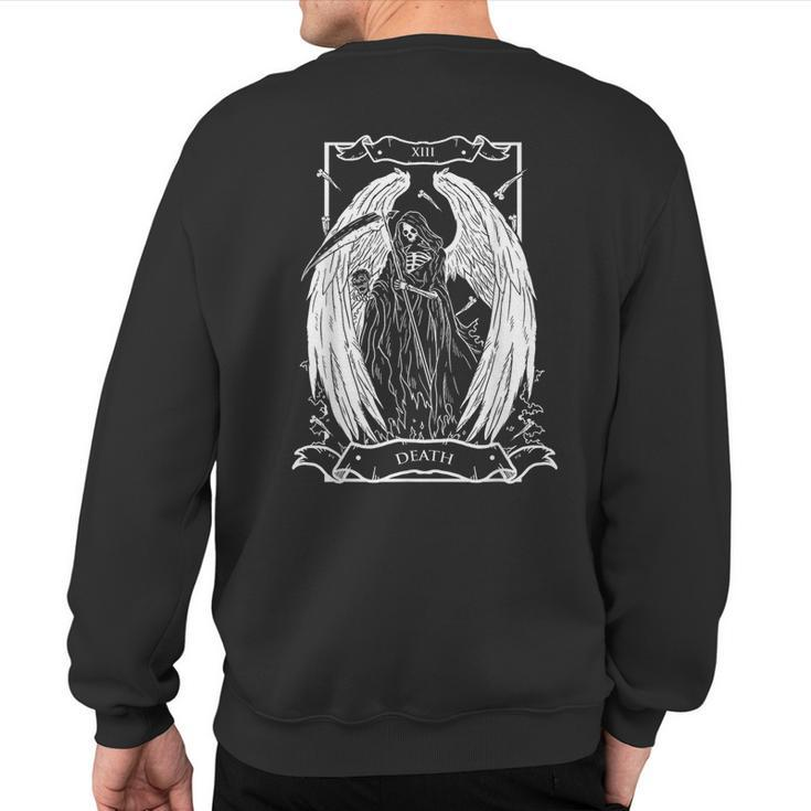 Tarot Card The Death Xiii Angel Skull Style Sweatshirt Back Print