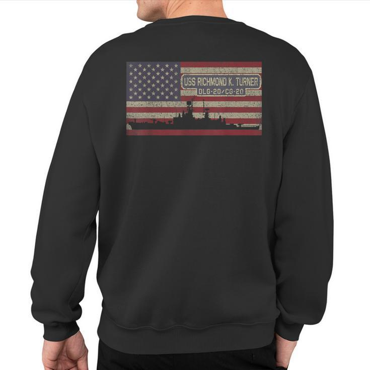 Uss Richmond K Turner Dlg-20 Cg-20 Ship Usa Flag Sweatshirt Back Print