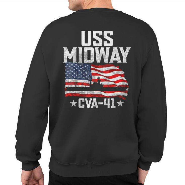 Veterans Day Uss Midway Cva-41 Armed Forces Soldiers Army Sweatshirt Back Print