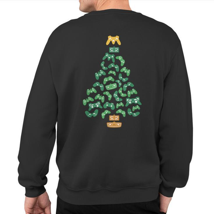 Video-Game Controller Christmas Tree Pajama Cool Xmas Gaming Sweatshirt Back Print