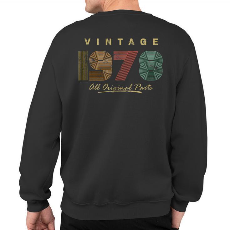 Vintage 1978 All Original Parts Retro 43Th Birthday Sweatshirt Back Print