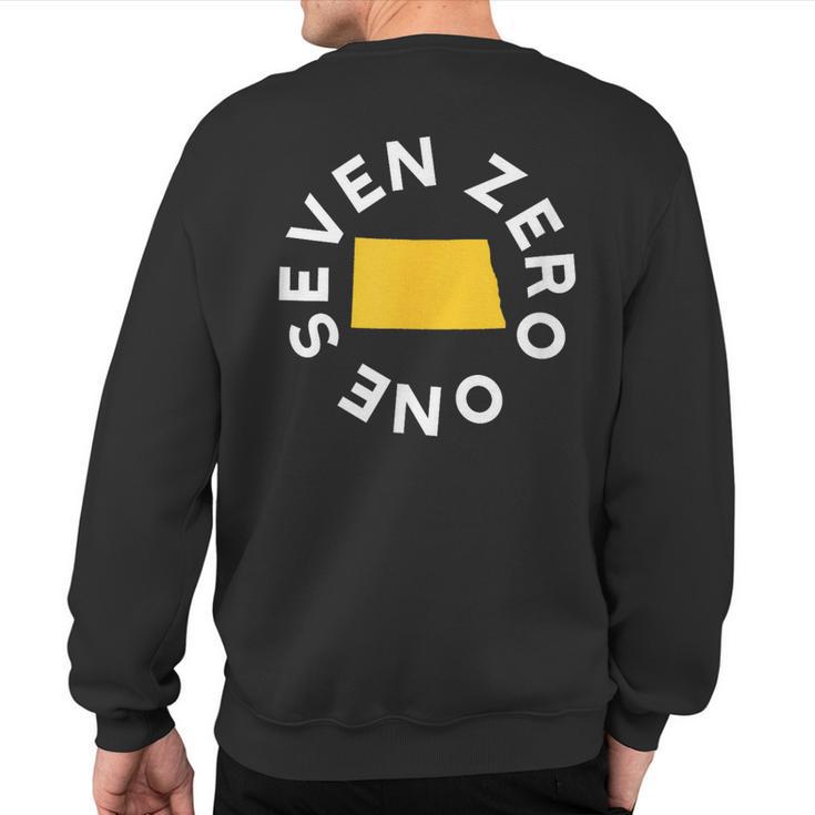 Vintage 701 Seven Zero One North Dakota Area Code Sweatshirt Back Print