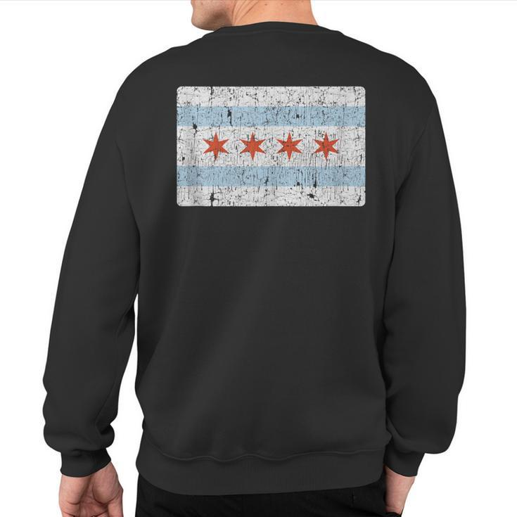 Vintage Chicago Flag Souvenir Sweatshirt Back Print