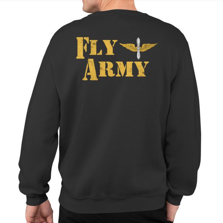 Vintage Fly Army Military Pilot Army Aviation Branch Sweatshirt Back Print