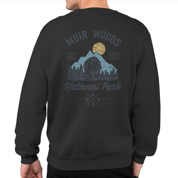 Vintage Muir Woods National Park Hiking Camping Sweatshirt Back Print
