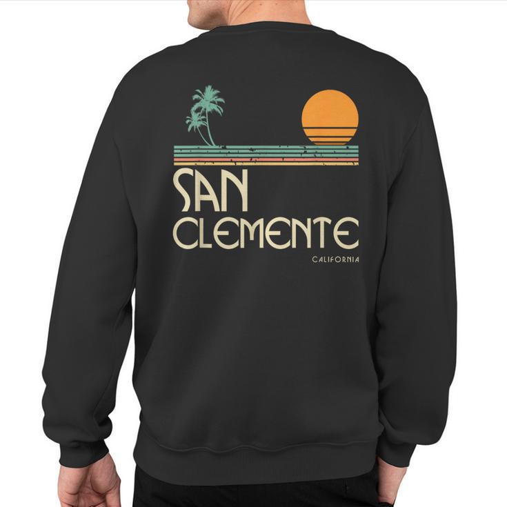 Vintage San Clemente California Sunset Palms Sweatshirt Back Print