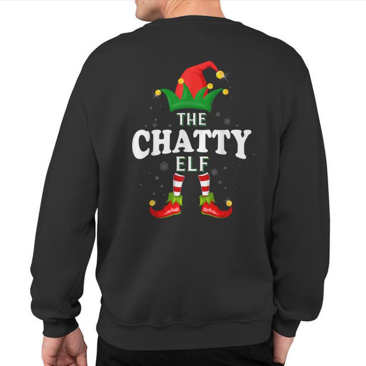 Xmas Chatty Elf Family Matching Christmas Pajama Sweatshirt Back Print