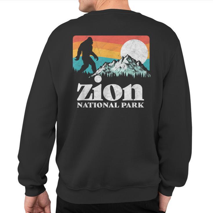 Zion National Park Utah Bigfoot Mountains Sweatshirt Back Print