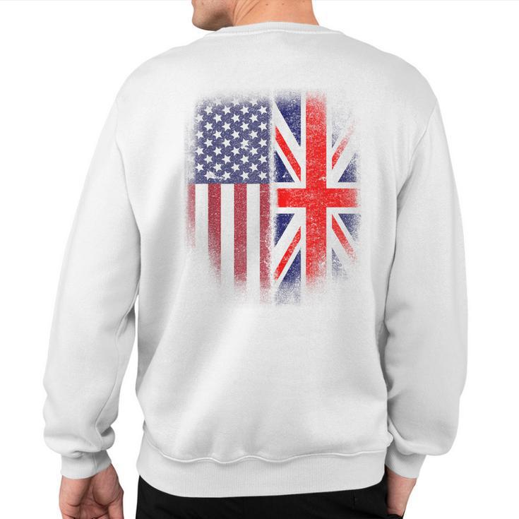 British American Flag Great Britain Union Jack Uk Sweatshirt Back Print