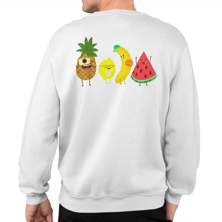 Cute Fruit Friends Family Summer Party Sweatshirt Back Print