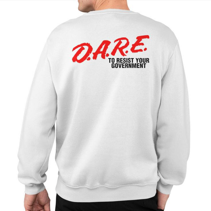 Dare To Resist Your Government Libertarian Political Sweatshirt Back Print