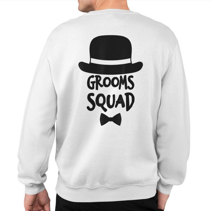 Grooms Squad White For Bachelor Party Sweatshirt Back Print