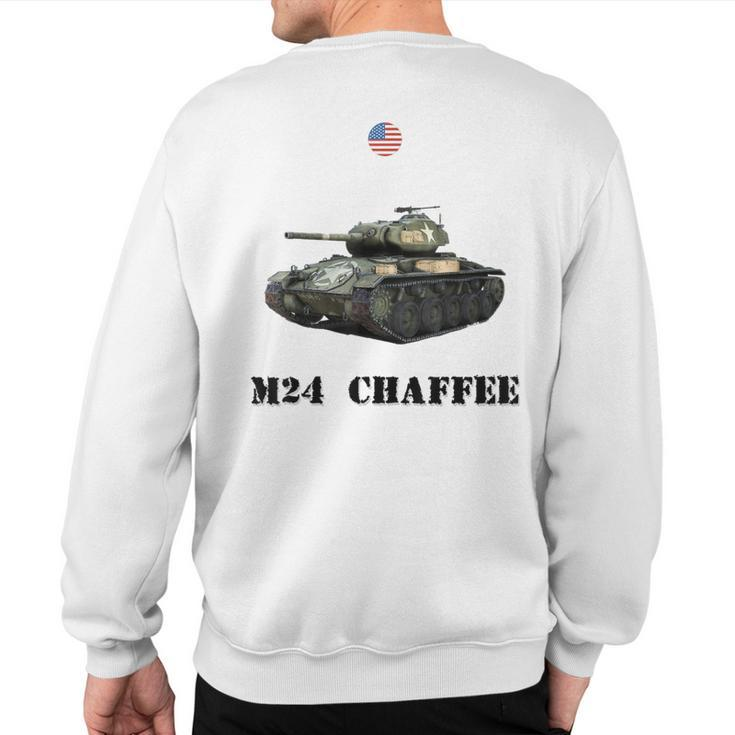 The M24 Chaffee Usa Light Tank Ww2 Military Machinery Sweatshirt Back Print
