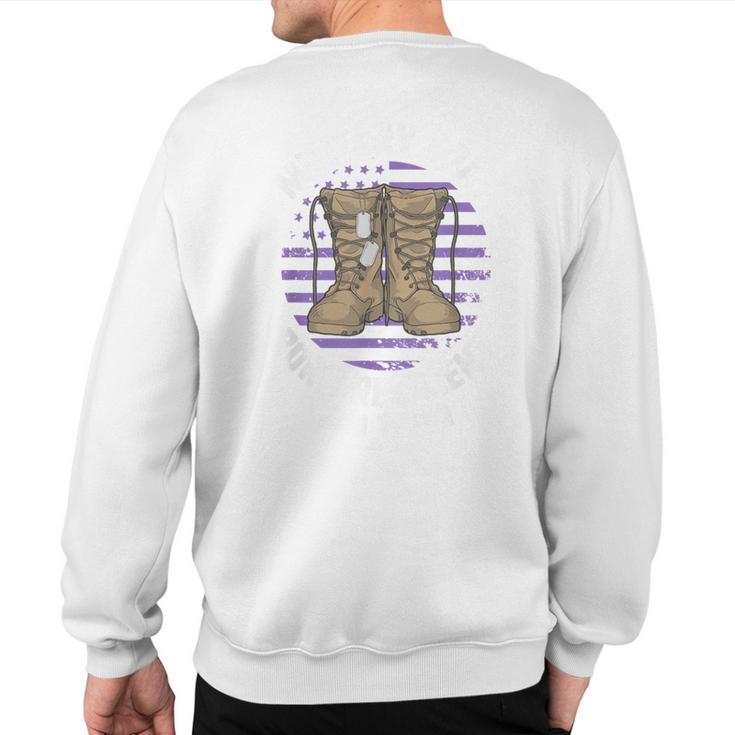 Purple Up Military Child Month Brat Born Resilient And Tough Sweatshirt Back Print