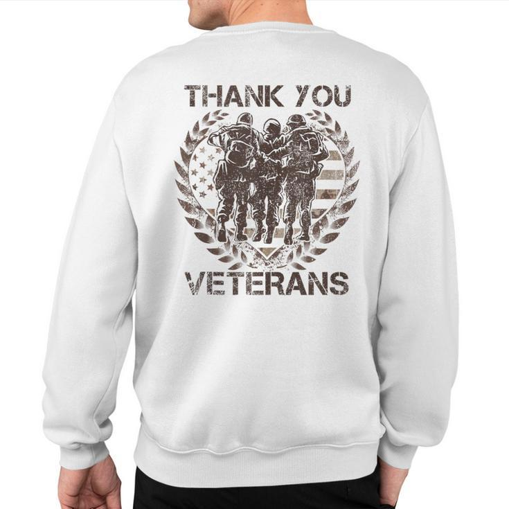 Thank You For Your Service Veteran Memorial Day Military Sweatshirt Back Print
