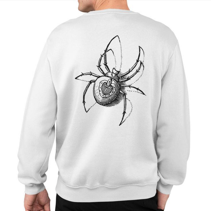 Vintage Retro Spider Scientific Illustration Entomology Sweatshirt Back Print