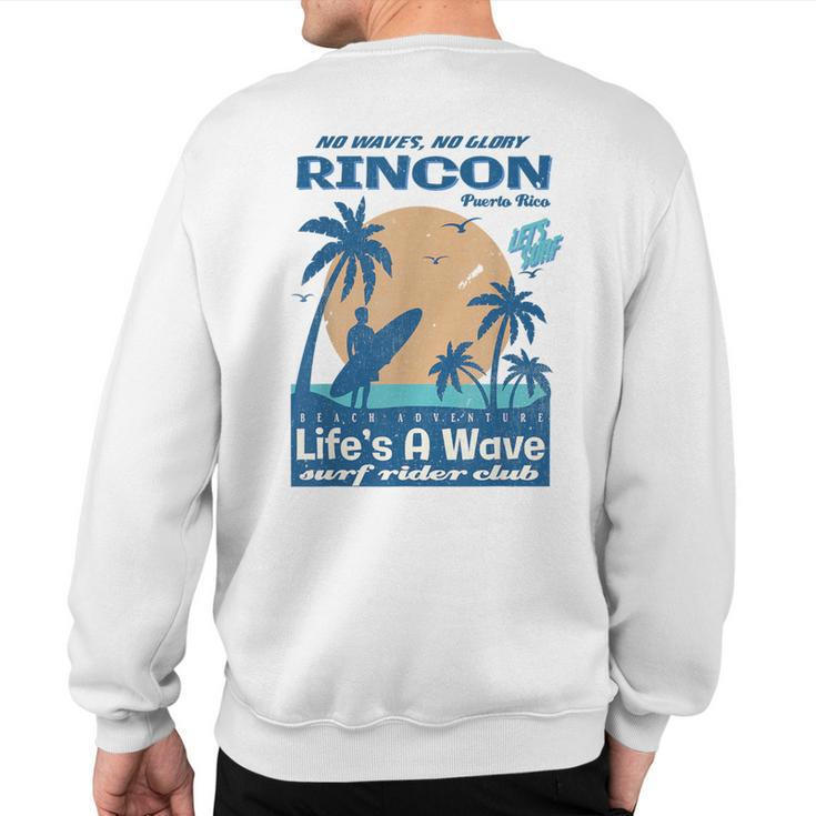 Vintage Rincon Puerto Rico Surf Rider Club Sweatshirt Back Print