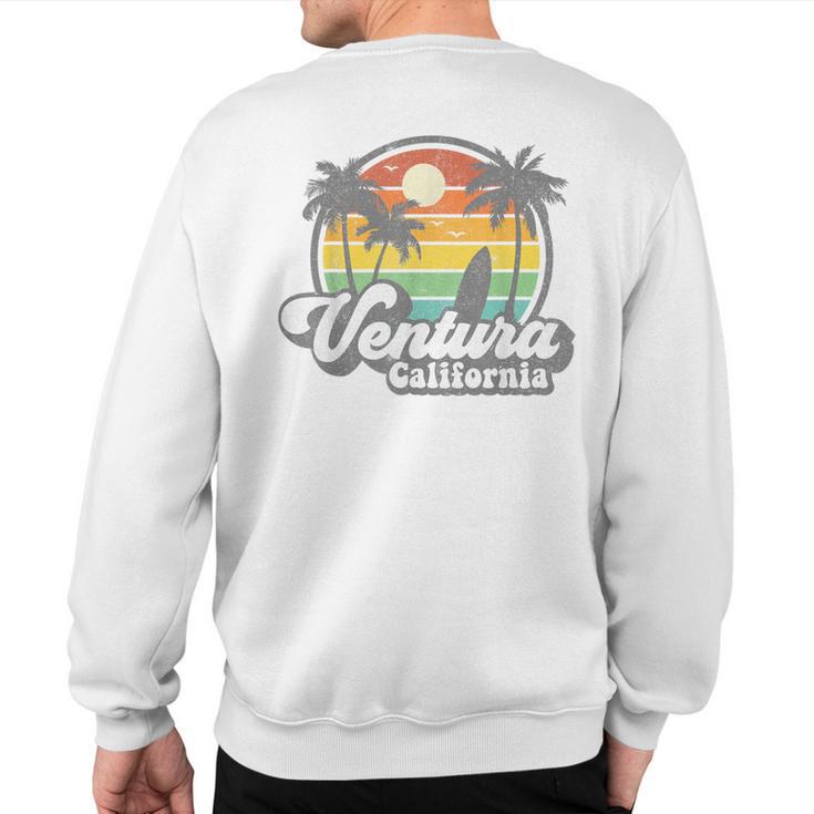 Vintage Ventura Beach California Ca Surfing Retro Surf Sweatshirt Back Print